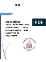 Group Details Abdullah Akhtar 0031 Asad Akhtar 0029 Husnain Akber 0042 Submitted To Prof - Faizan