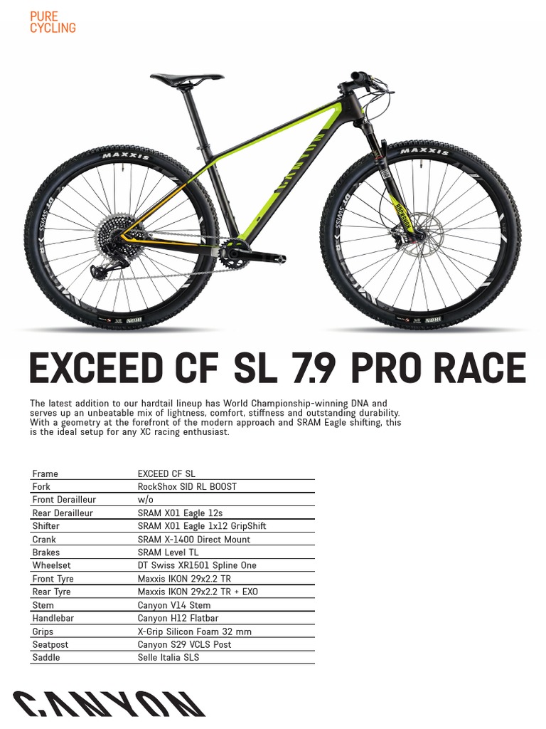 Canyon Exceed CF SL 7.9 Pro Race Specs | PDF | Wheeled Vehicles