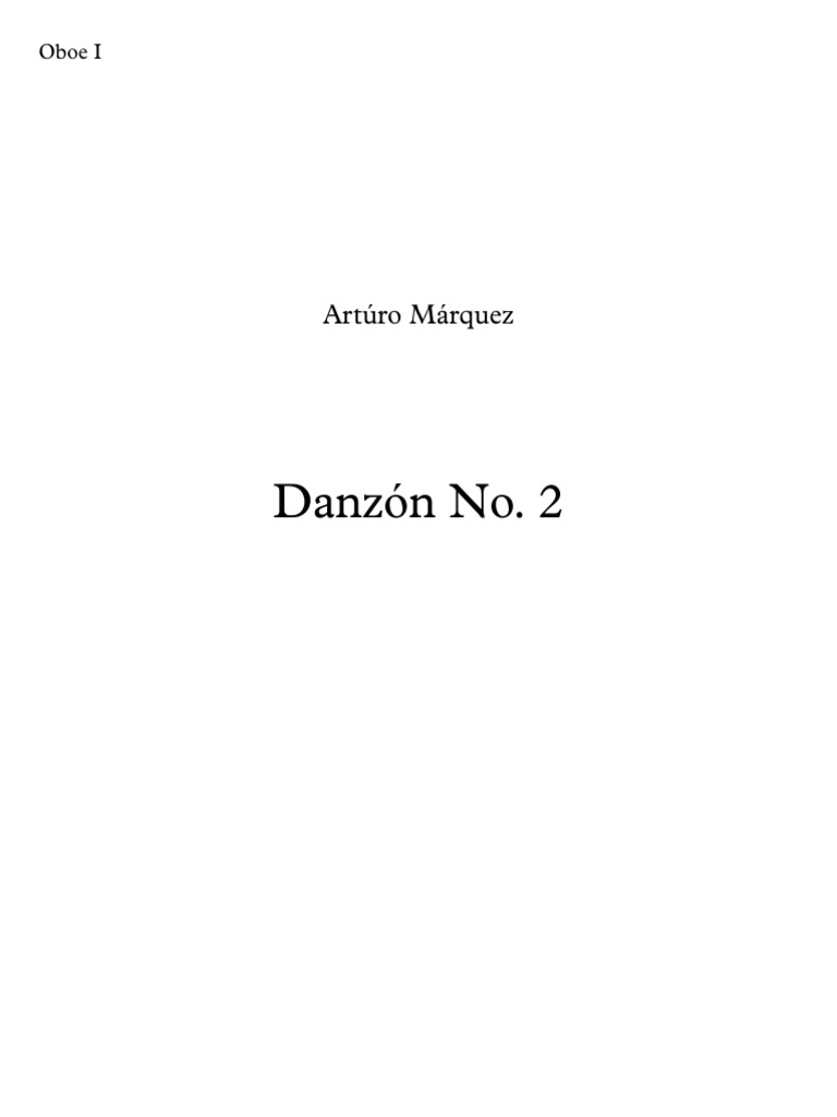 Arturo Marquez Danzon 2 Oboe I Pdf