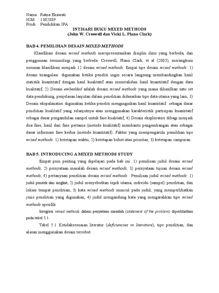 Desain Mixed Methods dalam Penelitian | PDF