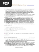 Service Delivery Manager Resume Sample