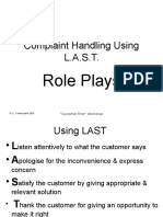 Complaint Handling Using L.A.S.T.: Role Plays