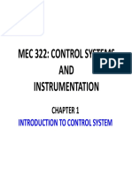 MEC 322 Introduction to Control Systems & Instrumentation
