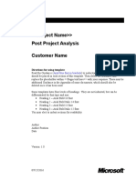 Post Project Analysis