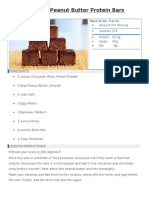 Chocolate and Peanut Butter Protein Bars: Nutrition Facts