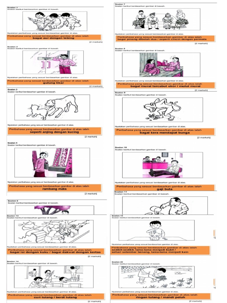 52 Soalan Peribahasa Bergambar