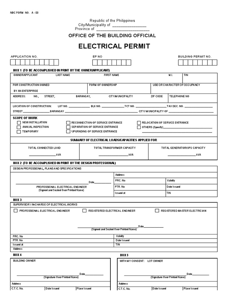 Electrical Permit PDF | PDF | Government | Government Information
