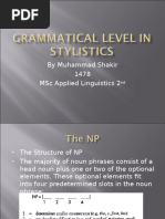 Grammatical Level in Stylistics