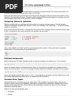 Python Variable Types