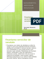 Finantarea Serviciilor de Sanatate