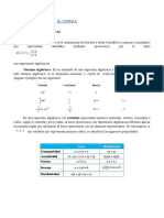 ALGEBRA Intersemestral