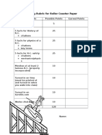 Grading Rubric For Roller Coaster Paper