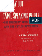 V. Karalasingham - The Way Out For The Tamil Speaking People, The Minority Problem and The Ceylon Revolution