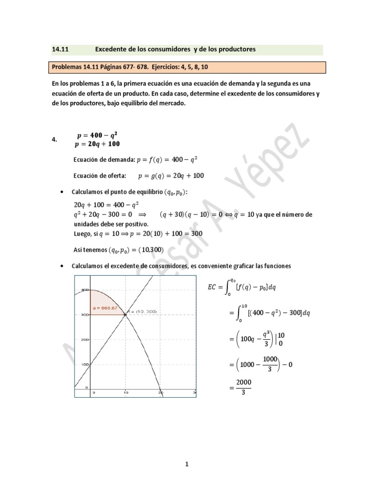 Excedente de Los Consumidores y Productores | PDF | Excedente económico |  Microeconomía
