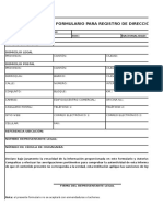Formulario Va-01 2 1 4-f1 Formulario para Registro de Direccion Domiciliaria