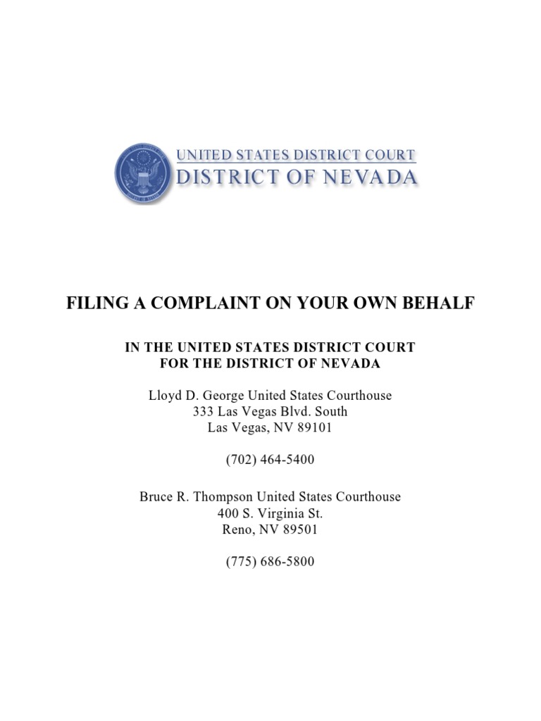 Nevada District Court Filing Fees