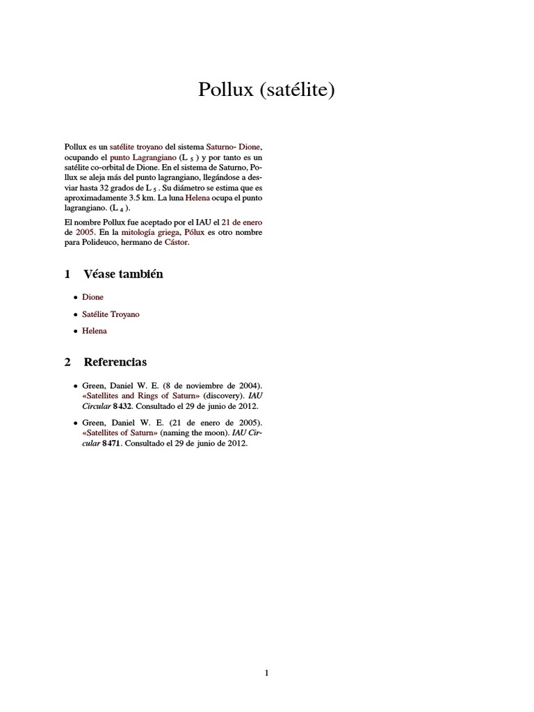 Pollux | PDF