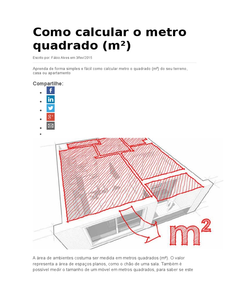 Como Calcular o Metro Quadrado | PDF | Metro | Medição