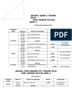 Jadual Ujian 2 Tahun 2016