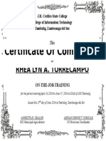 Certificate of completionTORRECAMPO