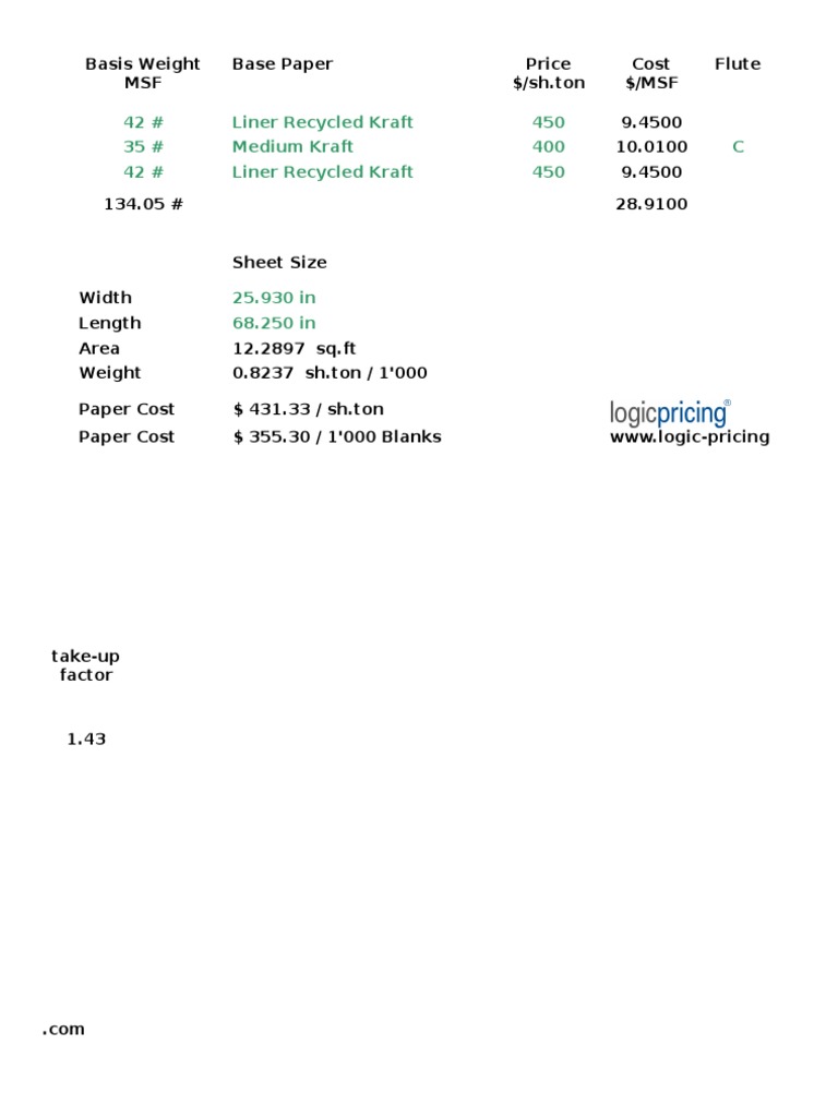 Corrugated Cardboard Calculator 01 Paper Freight Transport