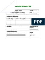 Purchase Requisition Form