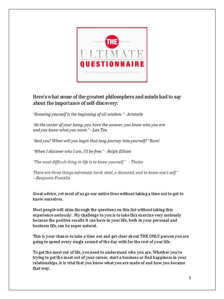 The Ultimate Questionnaire by Patrick Bet David v1 PDF PDF