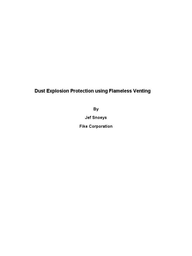 Flameless Venting for Dust Explosions | PDF | Explosion | Dust