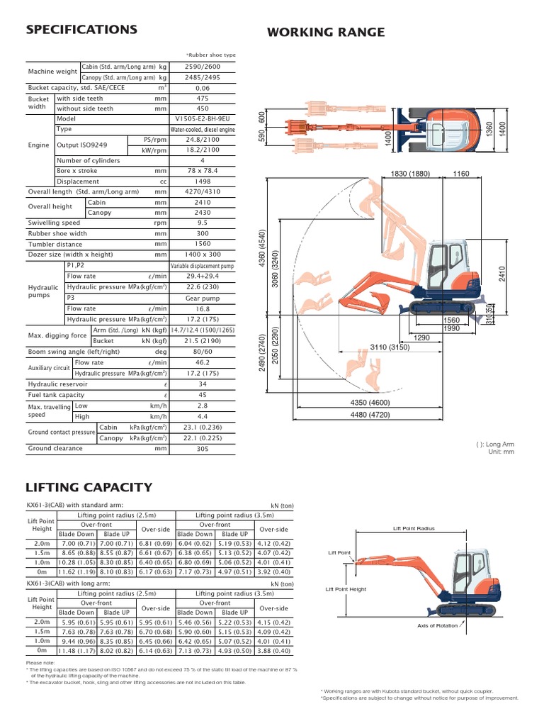Kubota KX613 Spec 7 PDF Internal Combustion Engine Engines