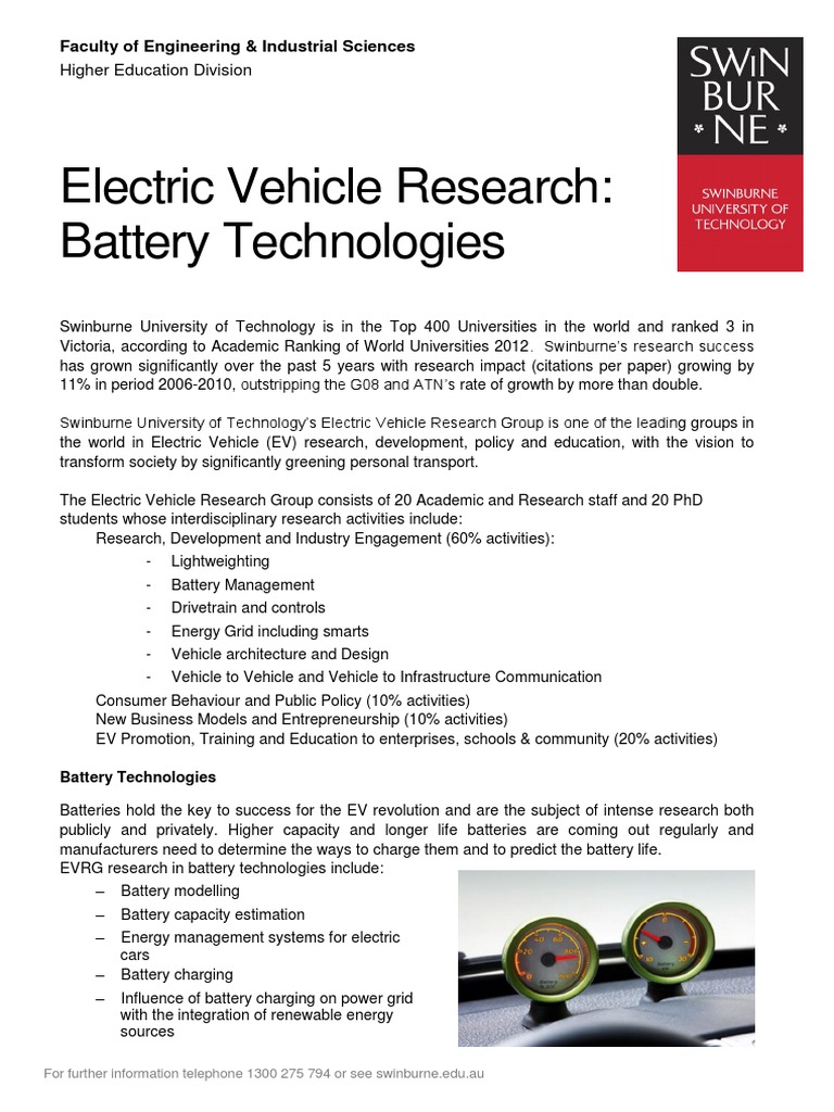 Electric Vehicle Research Battery Technology Electric Vehicle