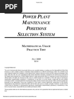 Power Plant Mathematical Usage Practice Test