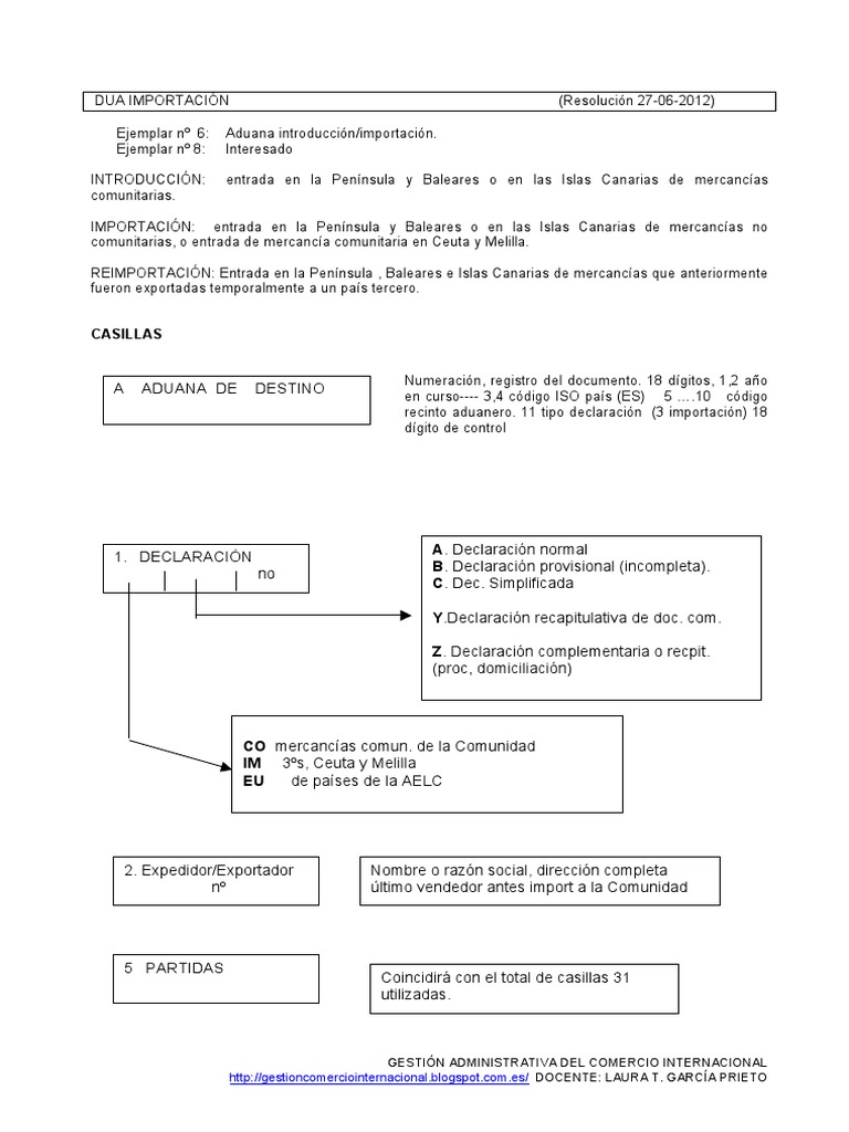 Guia Dua Importacion Pdf Aduana El Comercio Internacional