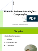 Apresentação e Introdução A Computação