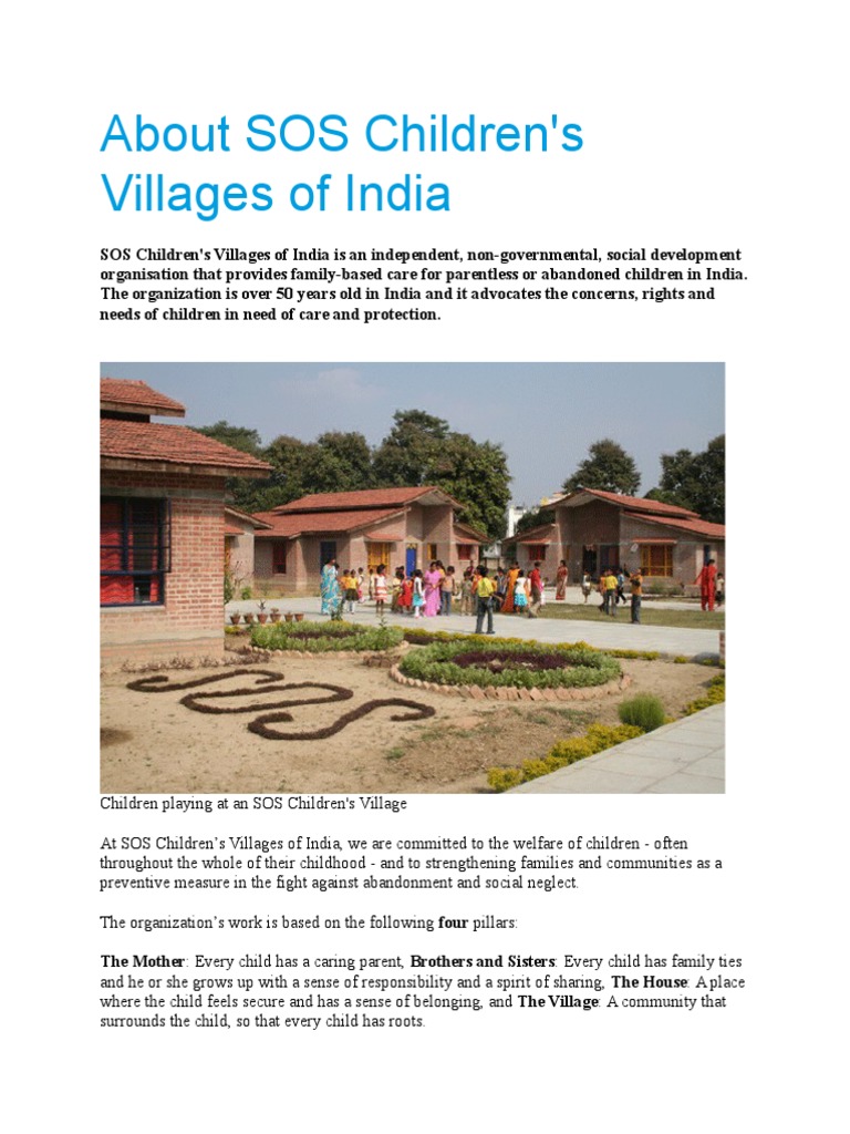 About SOS Children | PDF | Orphanage | Child Protection