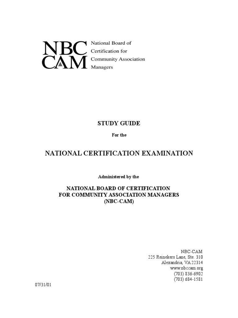 National Certification Examination Study Guide PDF Financial