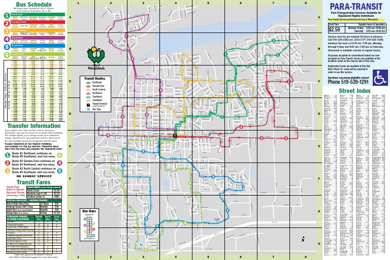 Woodstock Transit Map PDF Public Services Public Transport