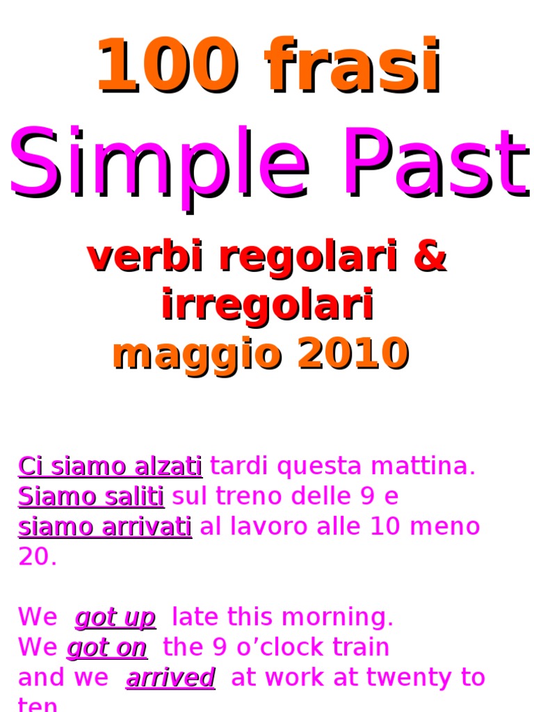 Simple Past Frasi Da Tradurre 10