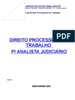 Apostila - Direito Processual Trabalho - Concurso para Analista Judiciario