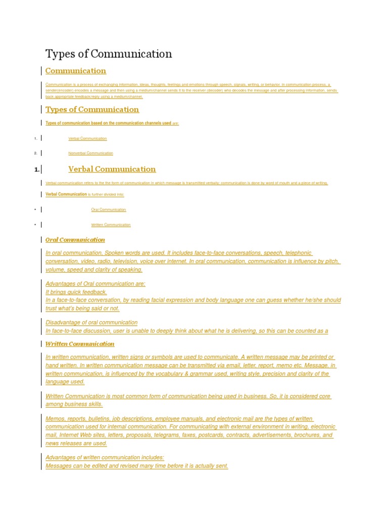 Types of Communication | PDF
