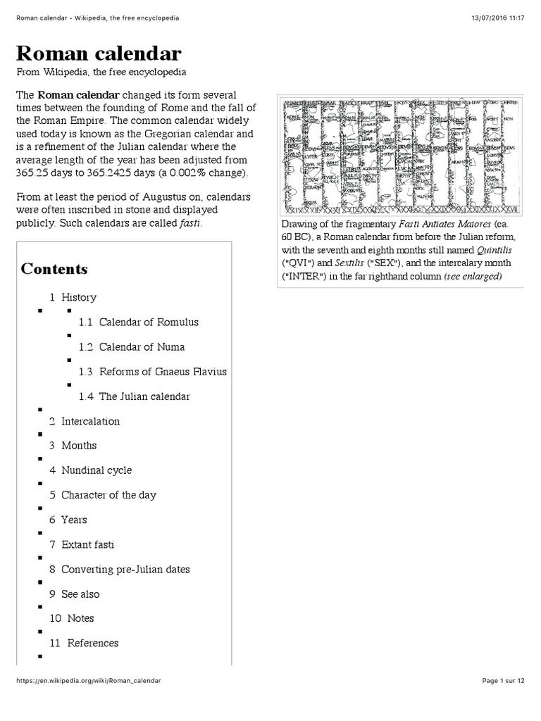 Roman Calendar (Wikipedia) PDF Classical Civilizations Ancient Europe