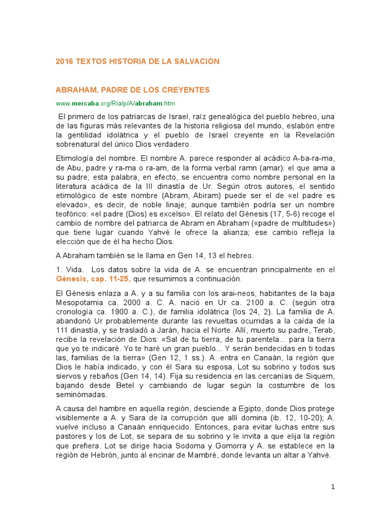 Historia de La Salvación | PDF | Libro del éxodo | Ismael