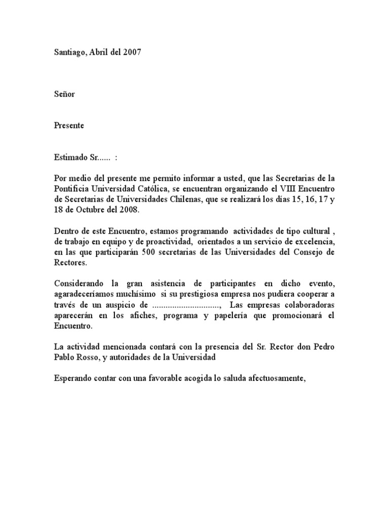 Donacion Modelo De Carta Para Solicitar Colaboracion Vários Modelos