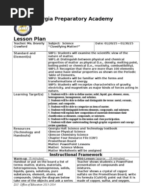 Science Lesson Plan