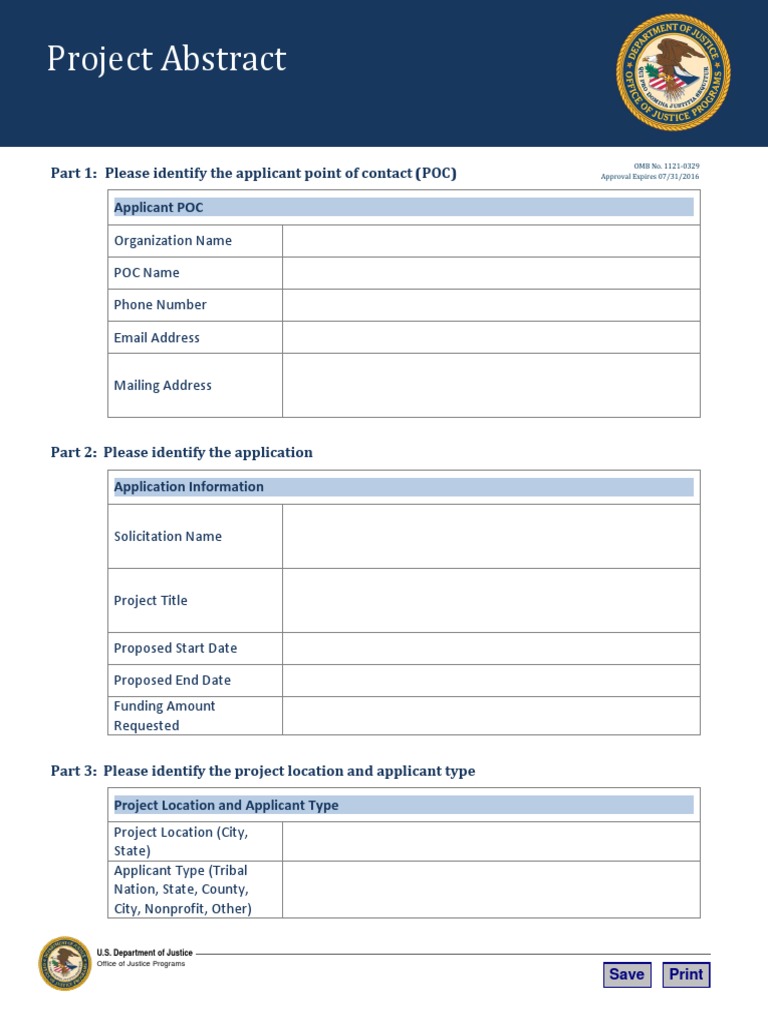 Project Abstract Submission Guide | PDF | Email | Government