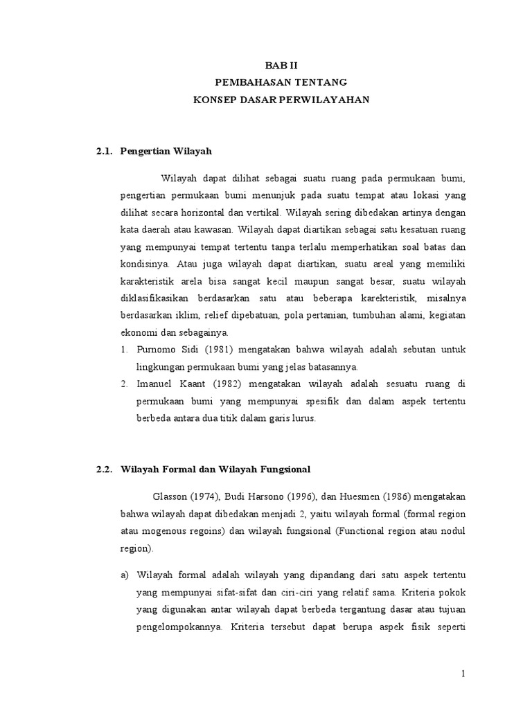 Konsep Dasar Perwilayahan