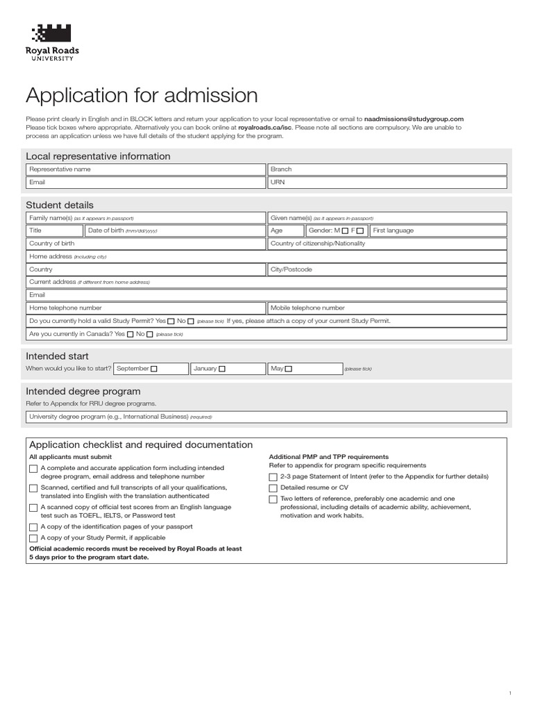 Royal Roads University Application Guide | PDF | University And College ...