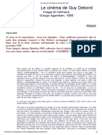 Le Cinéma de Guy Debord, Par G.agamben, 1995