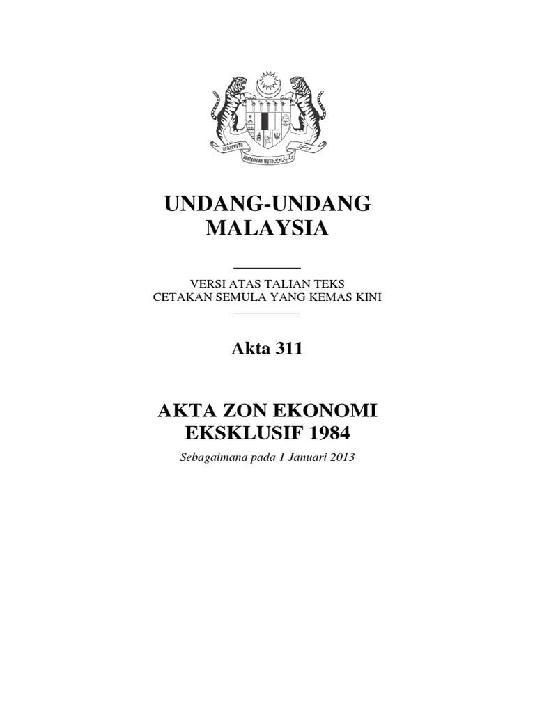 Akta 311 - Akta Zon Ekonomi Eksklusif 1984