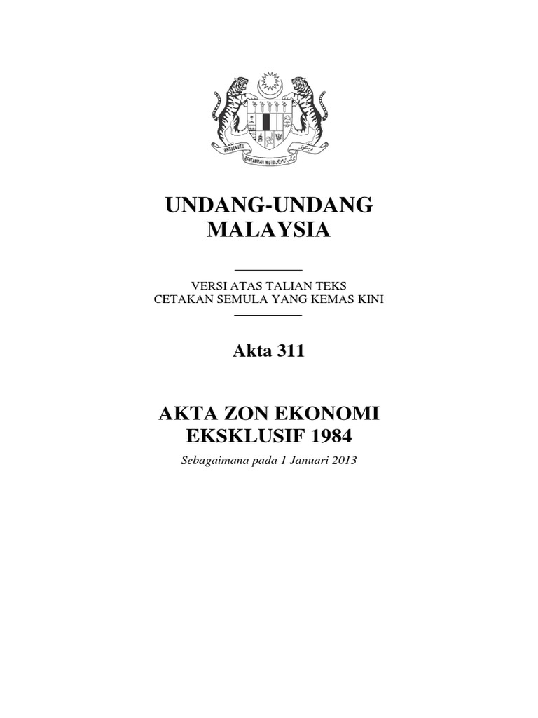 Akta 311 - Akta Zon Ekonomi Eksklusif 1984