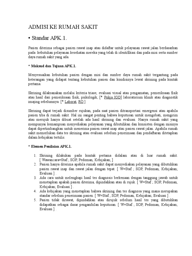Admisi Ke Rumah Sakit